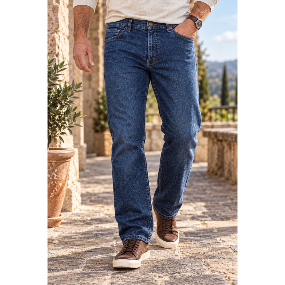 Wrangler Jeans Men 40x32 Dark Wash Straight Leg 100% Cotton Denim